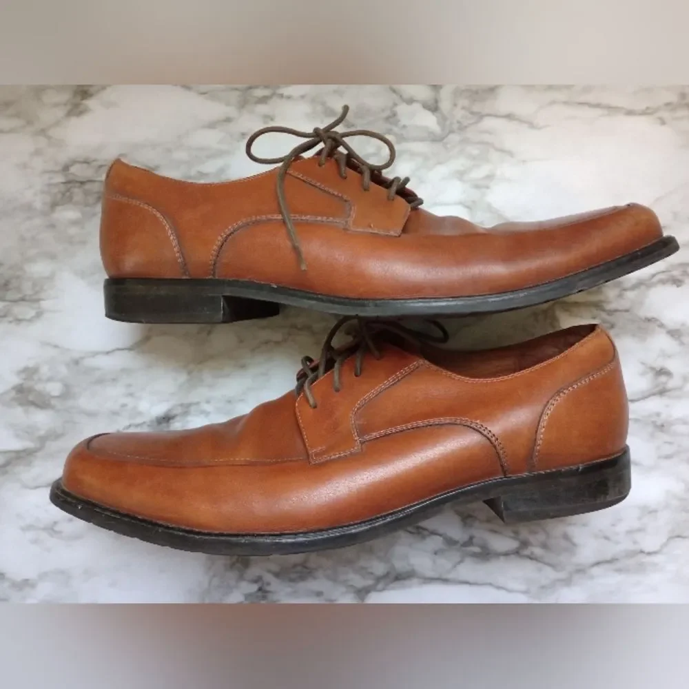 Aston Grey Pinnacle Genuine Leather Toffee Color Dress Shoe Size 9.5